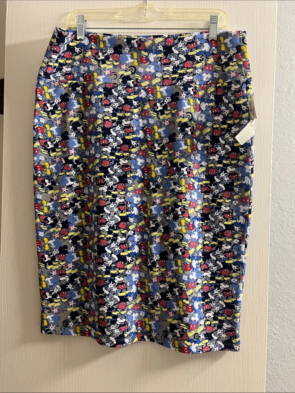 LuLaRoe Navy Blue Multi-Character Mickey Mouse Print Pencil Skirt